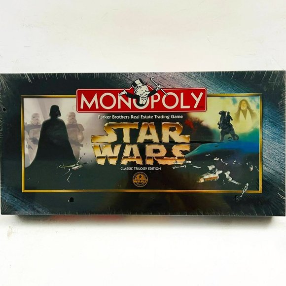 Vintage‎ Monopoly Star Wars Classic Trilogy Edition Board Game 1997 Hasbro New - Picture 1 of 10